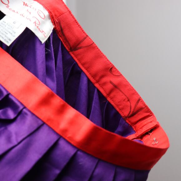 Miss O by Oscar de la Renta Cotton Skirt Purple Red VTG Size 6 (Runs Small) - Picture 7 of 9